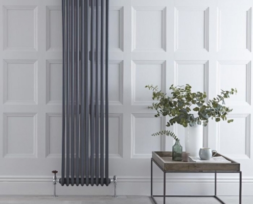 Radiatore di Design Verticale a 3 Colonne Tradizionale - Antracite - 1800mm x 450mm x 100mm - 2171 Watt - Regent