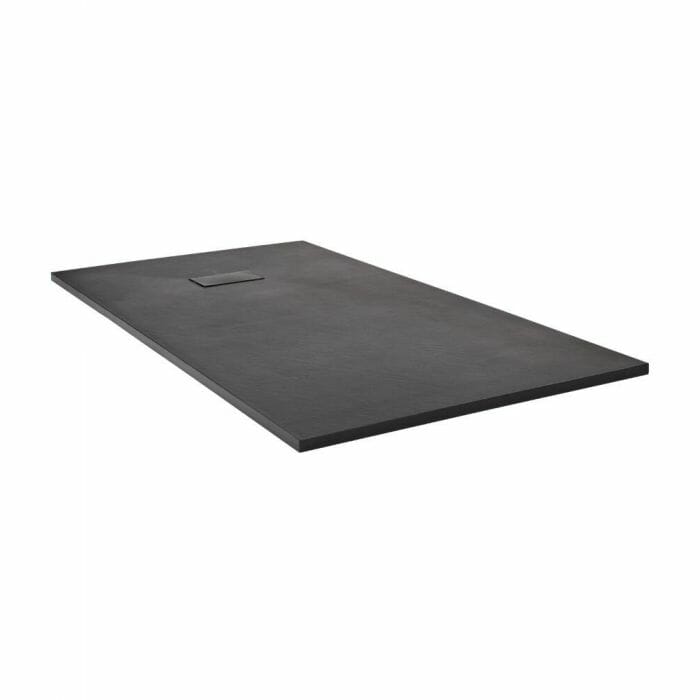 Piatto Doccia Rettangolare Effetto Pietra Colore Grigio Antracite 900x800mm - Rockwell