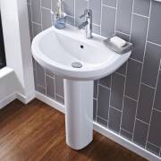 lavabo su colonna di altezza 55 cm