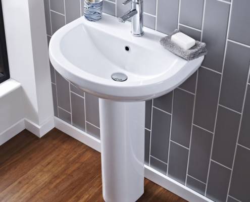 lavabo su colonna di altezza 55 cm