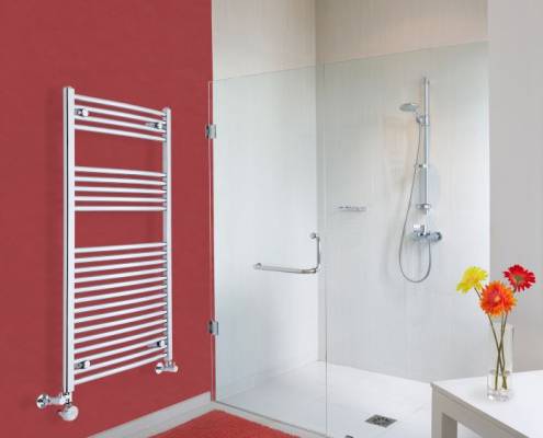 Scaldasalviette misto curvo e cromato di dimensioni: 1200 x 600 x 50mm e 511W