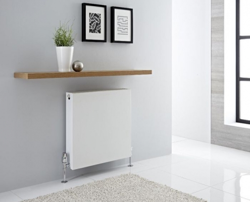 Radiatore a Piastra Orizzontale Doppio - Bianco - 600mm x 600mm x 103mm - 1299 Watt - Type 22