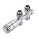 Paio di Valvole Termostatiche Diritte Multiblock H con Adattatore per Radiatori e Scaldasalviette - Rame 12mm
