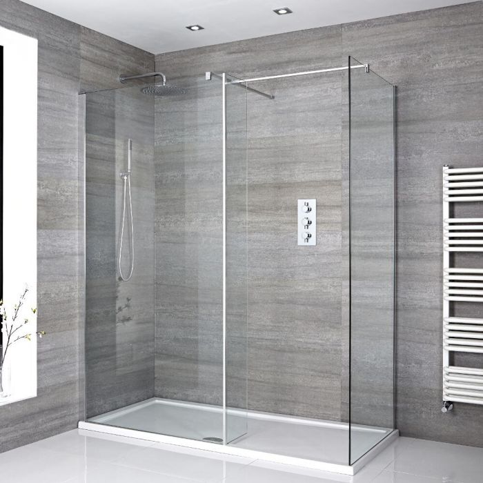 doccia walk-in con piatto doccia