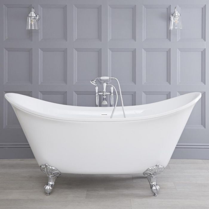 Vasca da Bagno Centro Stanza Classica in Acrilico 1750 x 730mm con Diversi Piedini Disponibili