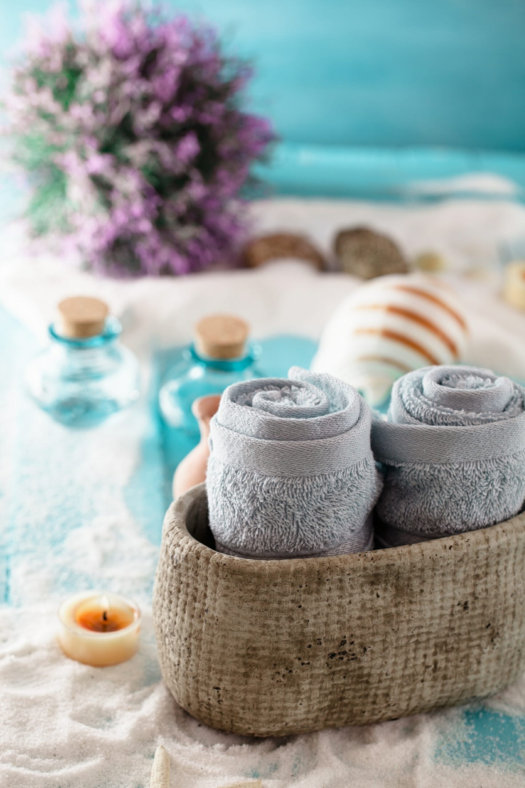 Asciugamani arrotolati asciugamani arrotolati