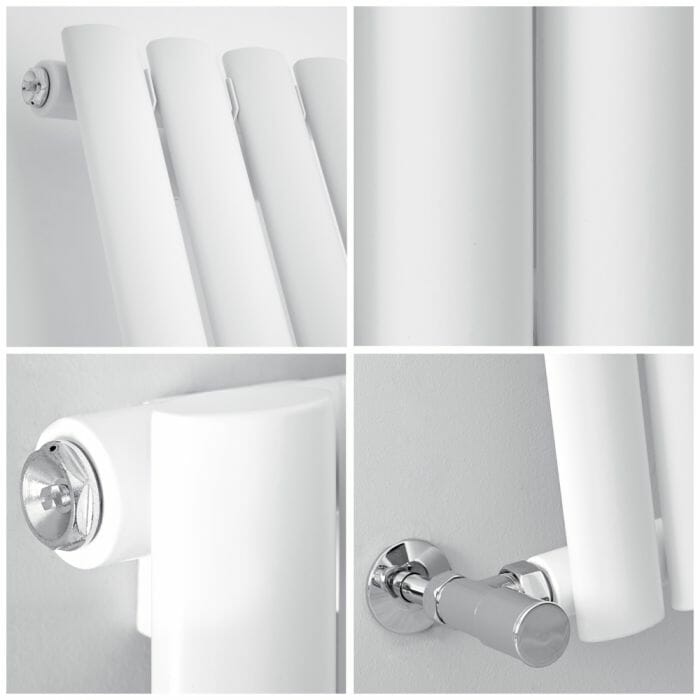 Revive bianco verticale dettaglio Radiatore di Design Verticale - Bianco - 1600mm x 354mm x 58mm - 841 Watt - Revive