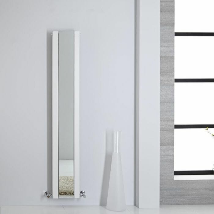 Sloane con specchio Radiatore di Design - Verticale Con Specchio - Bianco - 1600mm x 265mm - 789 Watt - Sloane