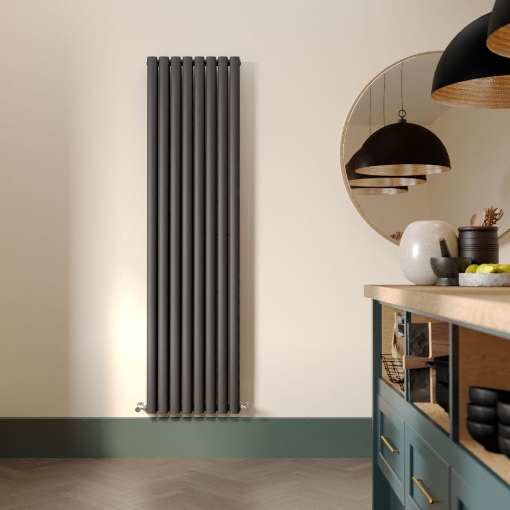 Radiatore di Design Verticale Antracite - Colonne Ovali - Revive