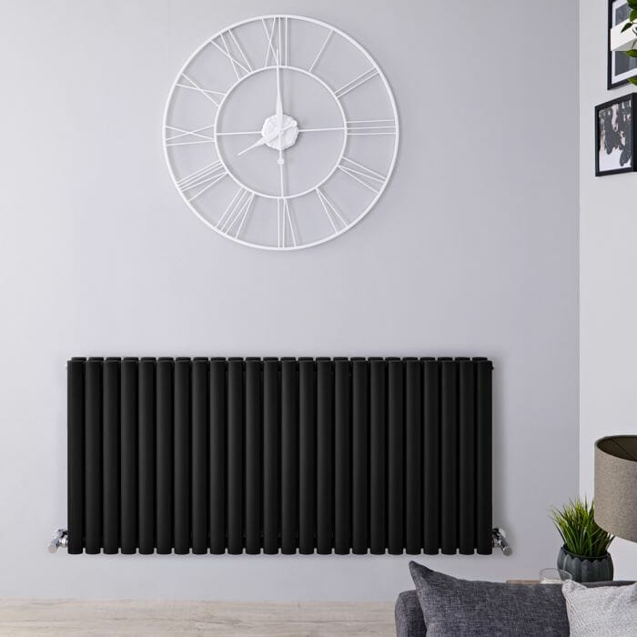 Radiatore di Design Orizzontale Doppio - Nero Opaco - Revive