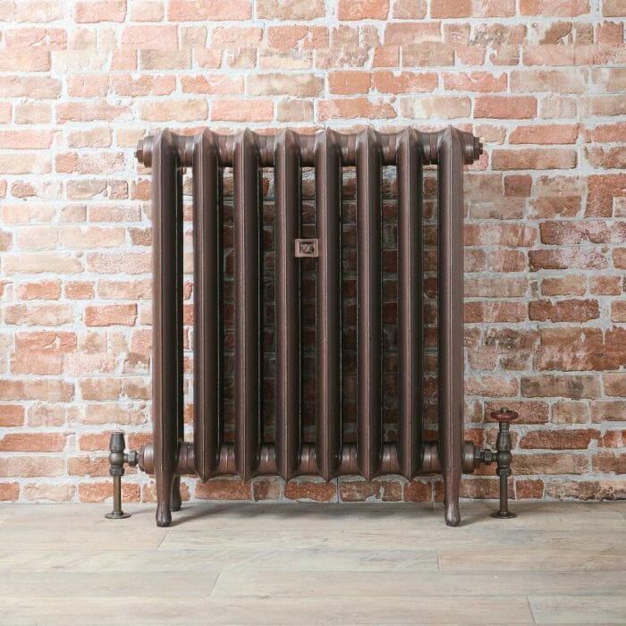 Ertè rame antico con muro Radiatore Tradizionale in Ghisa 760mm - Colonne Ovali - Rame Antico - Erté